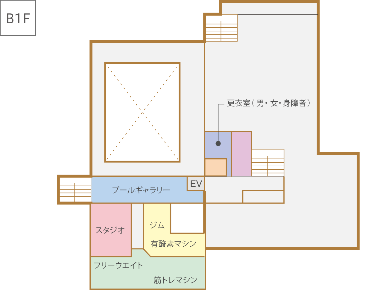 B1Fのフロアマップ